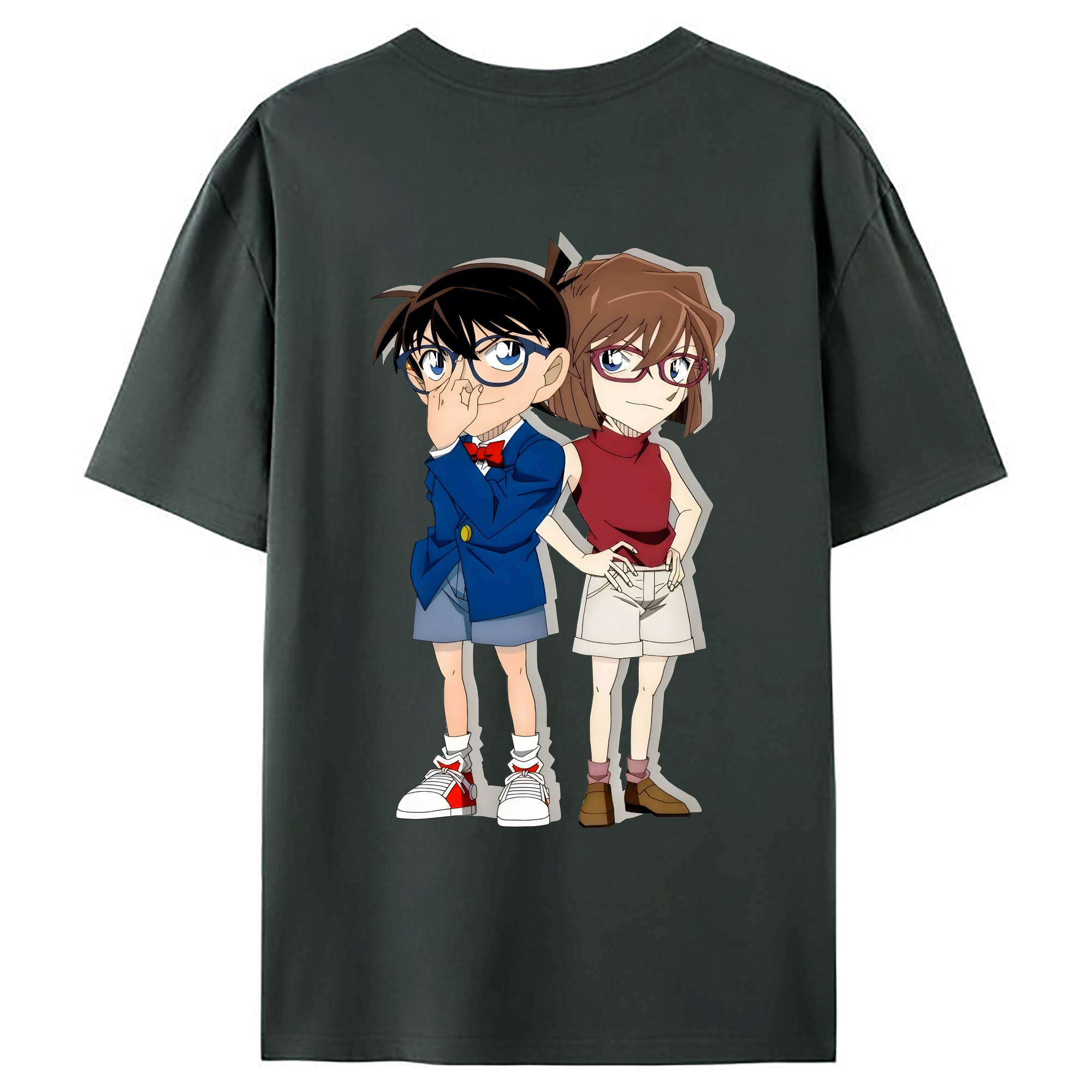 （画像用） 名探偵コナン 灰原 哀 はいばら あい Detective Conan Anita Hailey、Vi Graythorn Haibara Ai 綿100％ メンズ半袖Tシャツ（バックプリント） 通気性